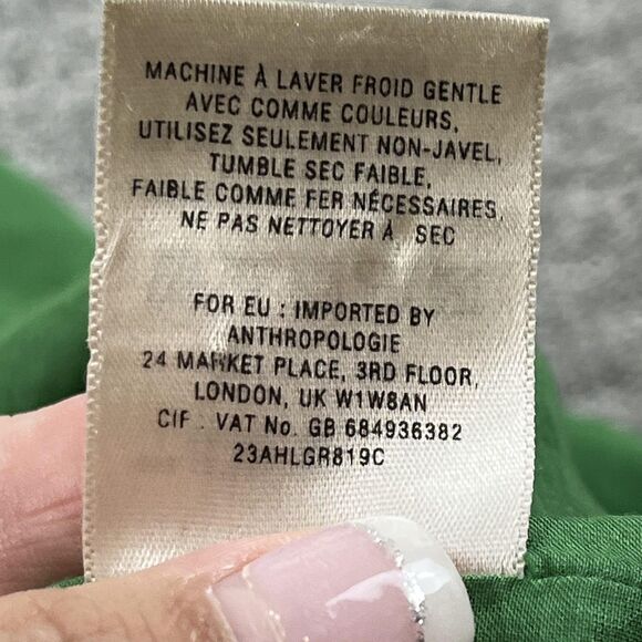 Vanessa Virginia Skirt Womens 10 Green Anthropologie Boho Geometric Embroidered - Picture 6 of 10